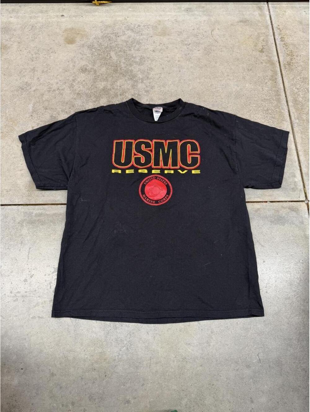vintage united states marine corps reserve black military shirt size xl